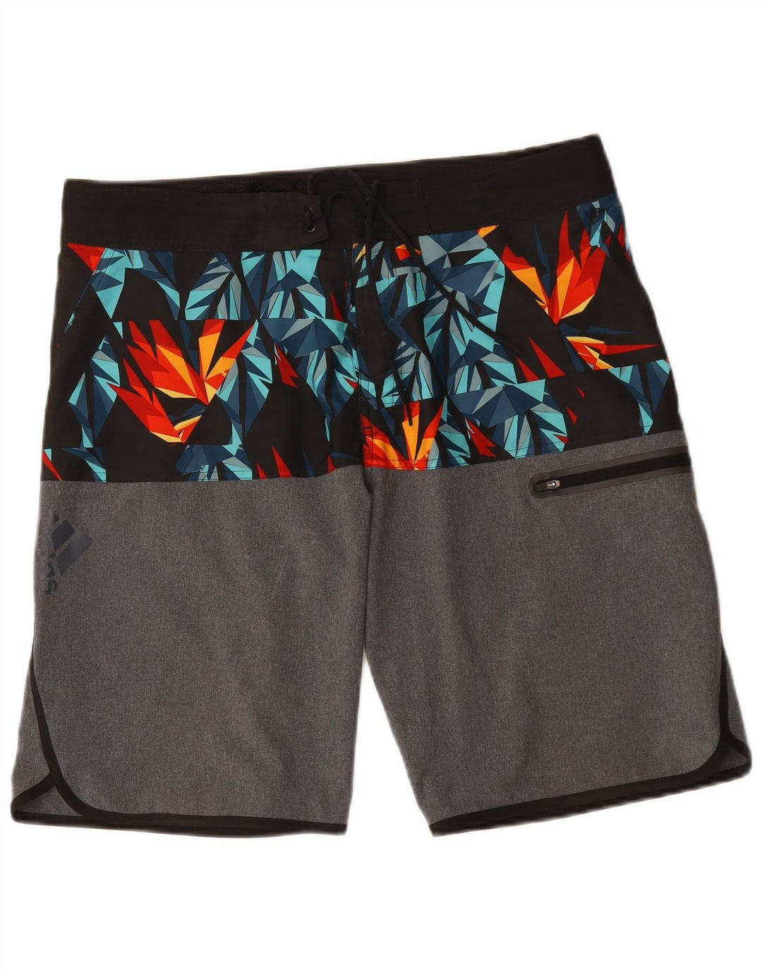 Adidas Short de bain homme gris moyen géométrique polyester