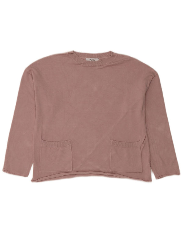 Zara Pull ras du cou fille 11-12 ans Rose Viscose