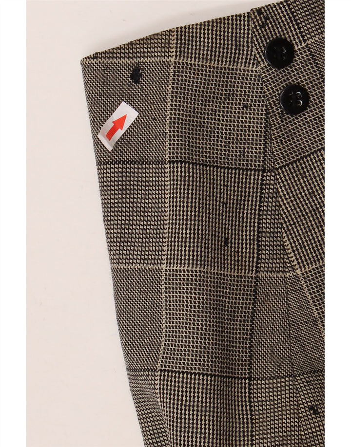 Jaeger Veste blazer courte à 1 bouton pour femme UK 10 Petit gris à carreaux en coton