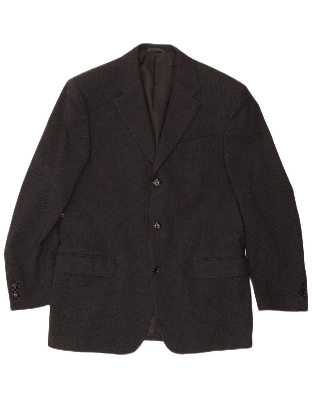 GIANFRANCO FERRE Veste blazer 3 boutons pour homme UK 38 Medium Black Pinstripe
