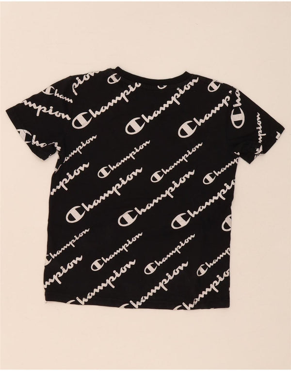 Champion Boys Graphic T-Shirt Top 7-8 ans Petit Noir Coton