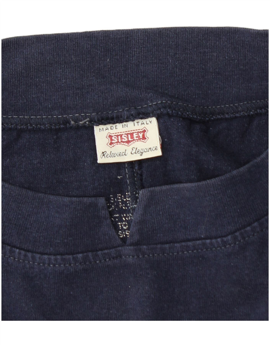 Sisley Pull-over surdimensionné graphique pour femme UK 14 Bleu marine moyen