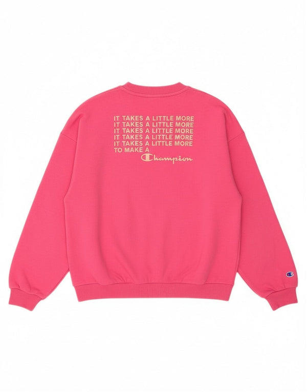 Champion Sweat-Shirt Graphique Fille 9-10 Ans Coton Rose Moyen