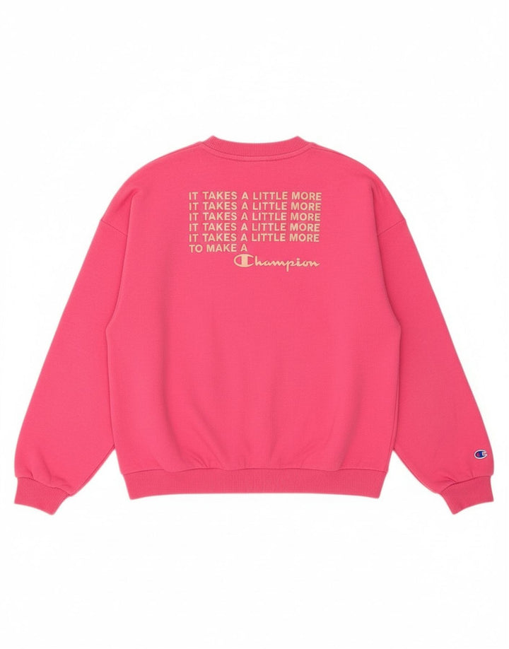 Champion Sweat-Shirt Graphique Fille 9-10 Ans Coton Rose Moyen