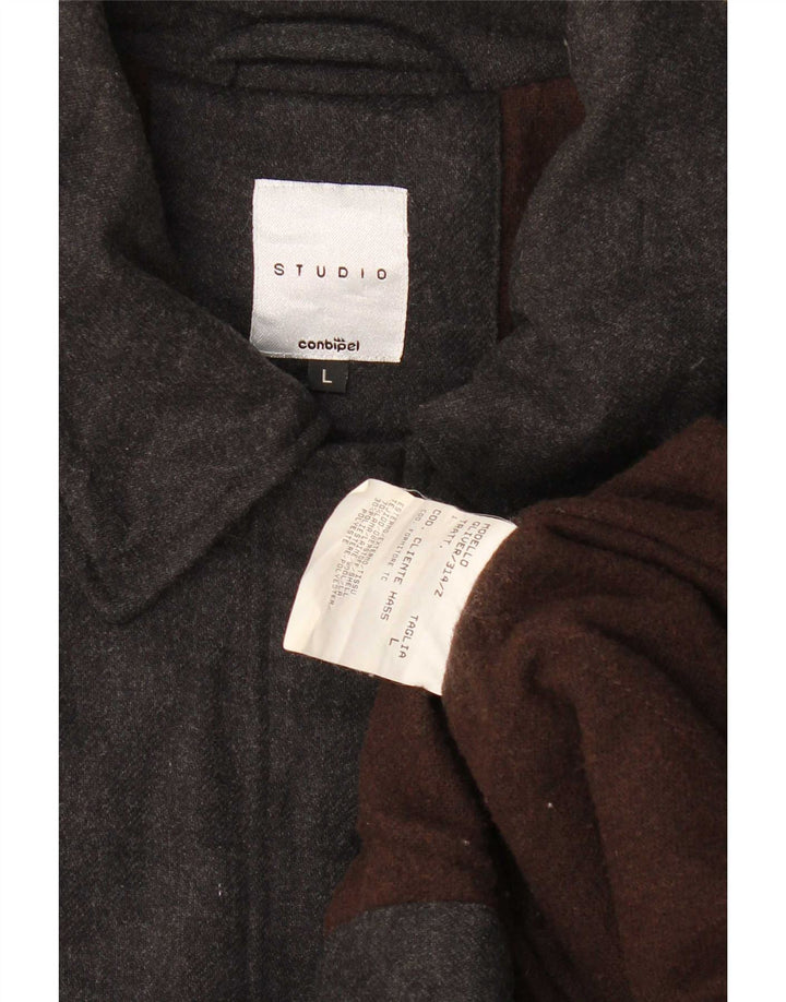 Conbipel Mens Studio Overcoat UK 40 Large Gris Laine