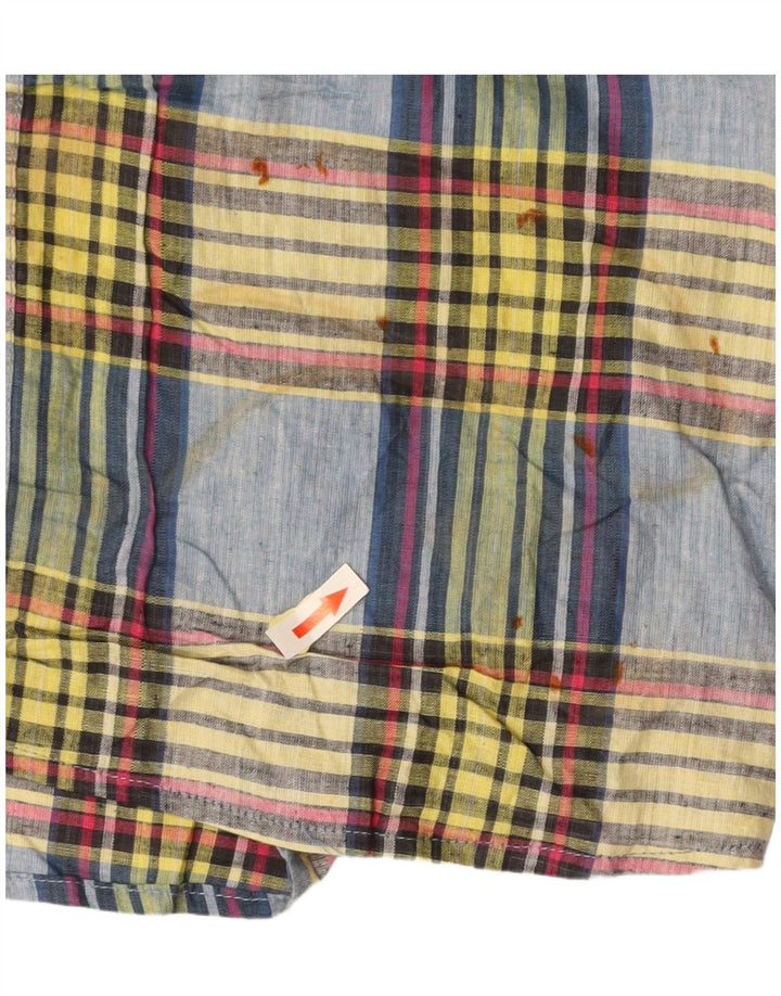 BASIC Chemise à Manches Courtes Homme Coton à Carreaux Multicolore Moyen