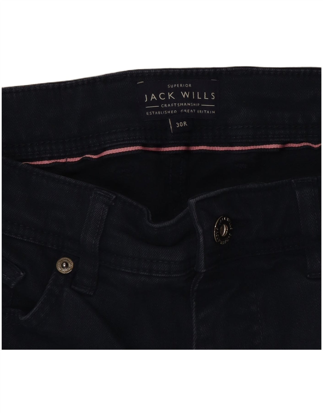 Jack Wills Short en jean coupe slim W30 pour femme en coton bleu marine moyen