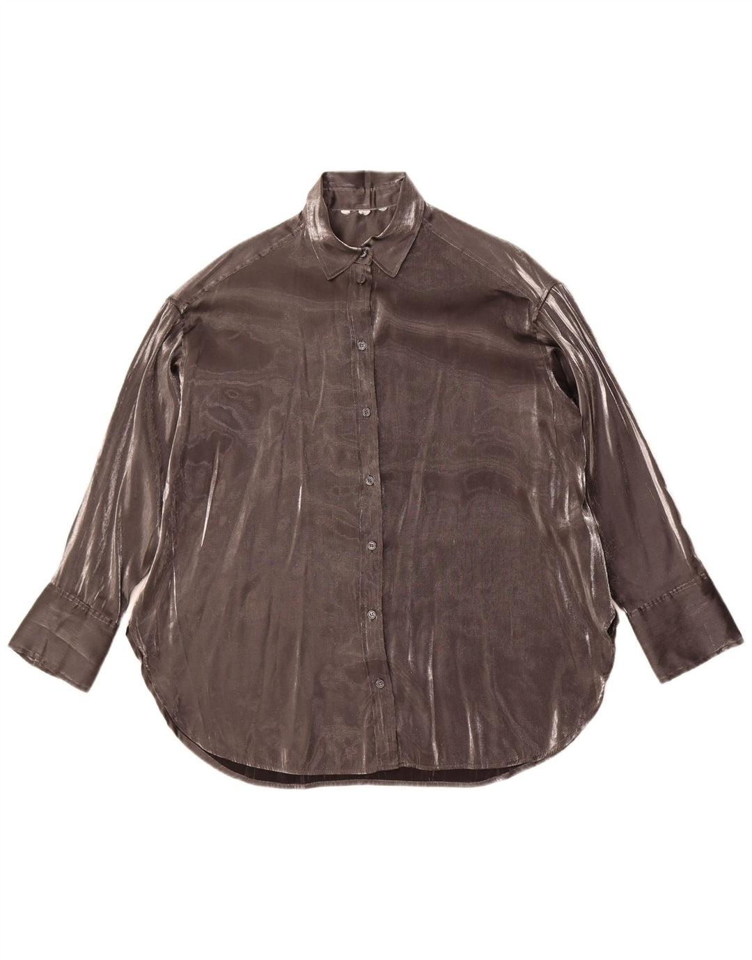 Chemisier chemise femme vintage UK 18 XL Gris