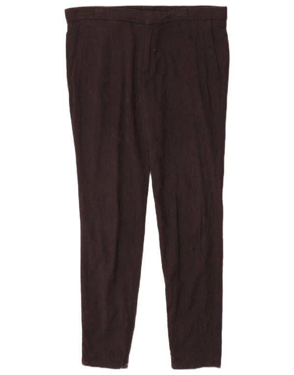 Pantalon Chino Slim Femme Zara Large W30 L30 Noir Viscose