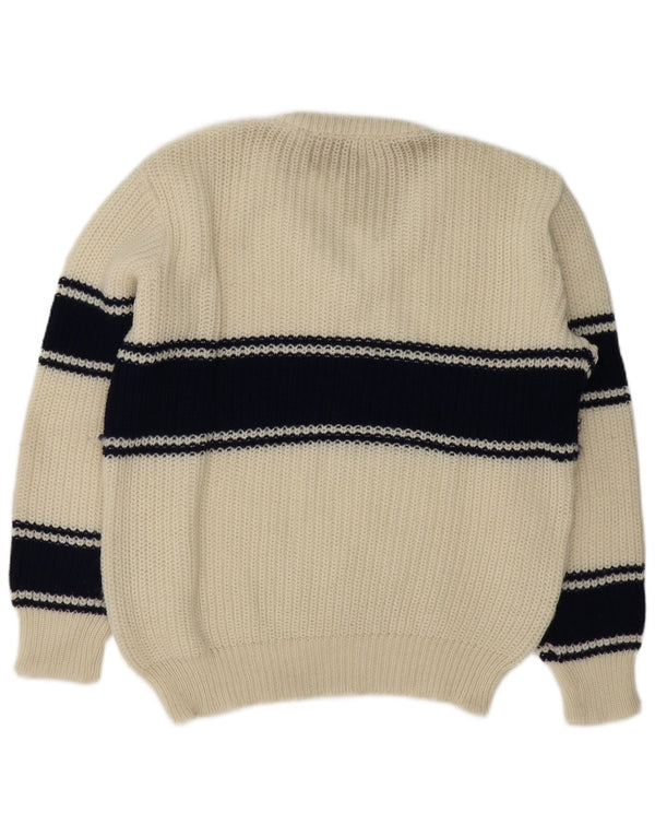 vintage Mens V-Col Jumper Pull Grand Blanc Colorblock