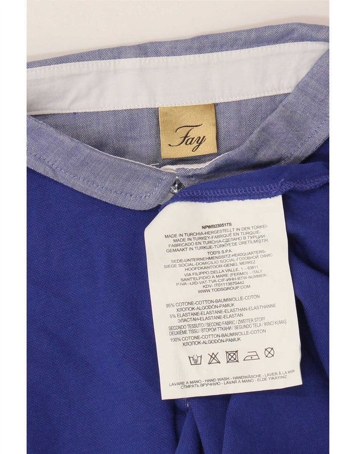 Fay Polo Femme UK 14 Grand Bleu Coton