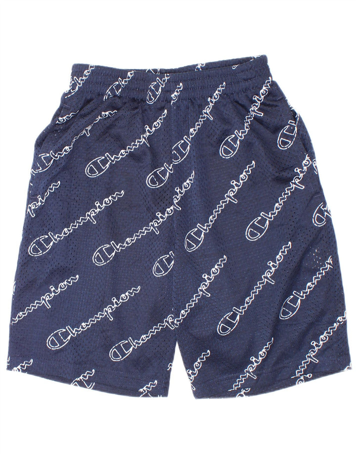 Champion Short de sport graphique garçon 9-10 ans bleu marine moyen polyester
