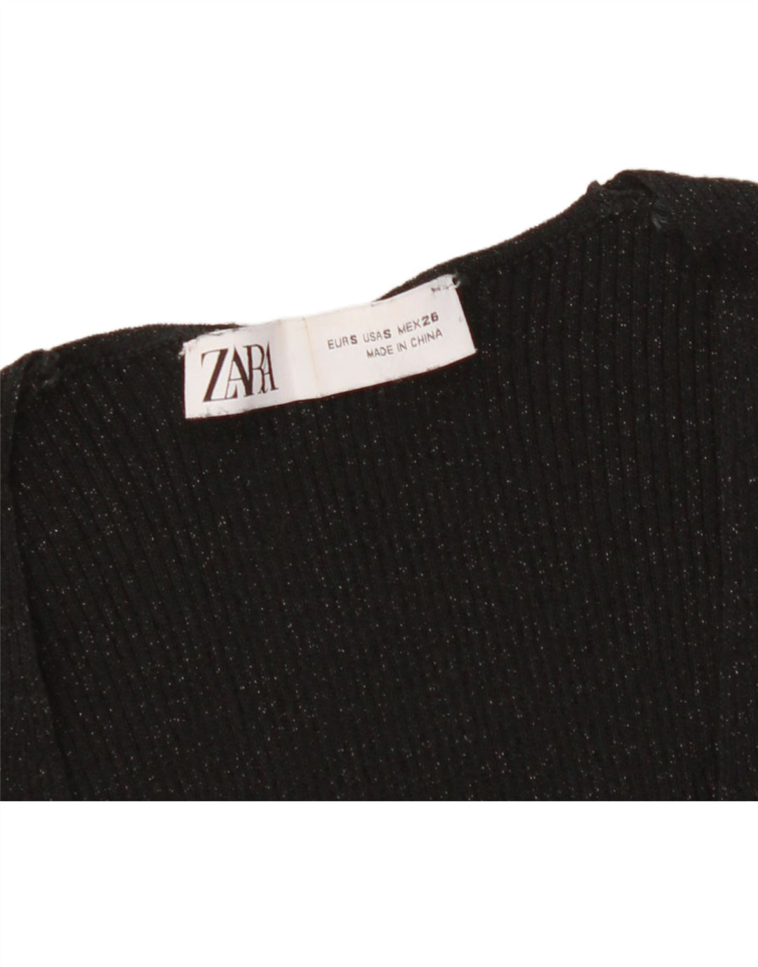 ZARA Womens Batwing Tiered Dress UK 10 Small Black Flecked Polyester Vintage Zara and Second-Hand Zara from Messina Hembry 