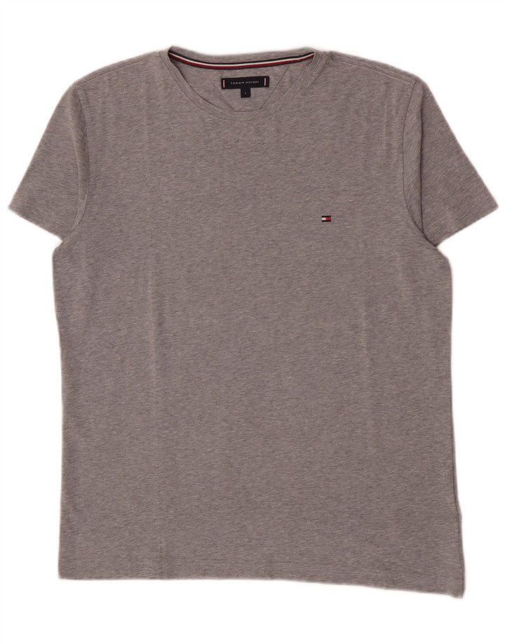 Tommy Hilfiger T-Shirt Homme Haut Large Gris Coton