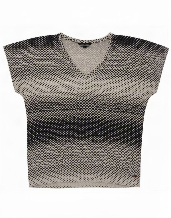 Tommy Hilfiger T-shirt surdimensionné pour femme UK 10 Small Blanc à pois