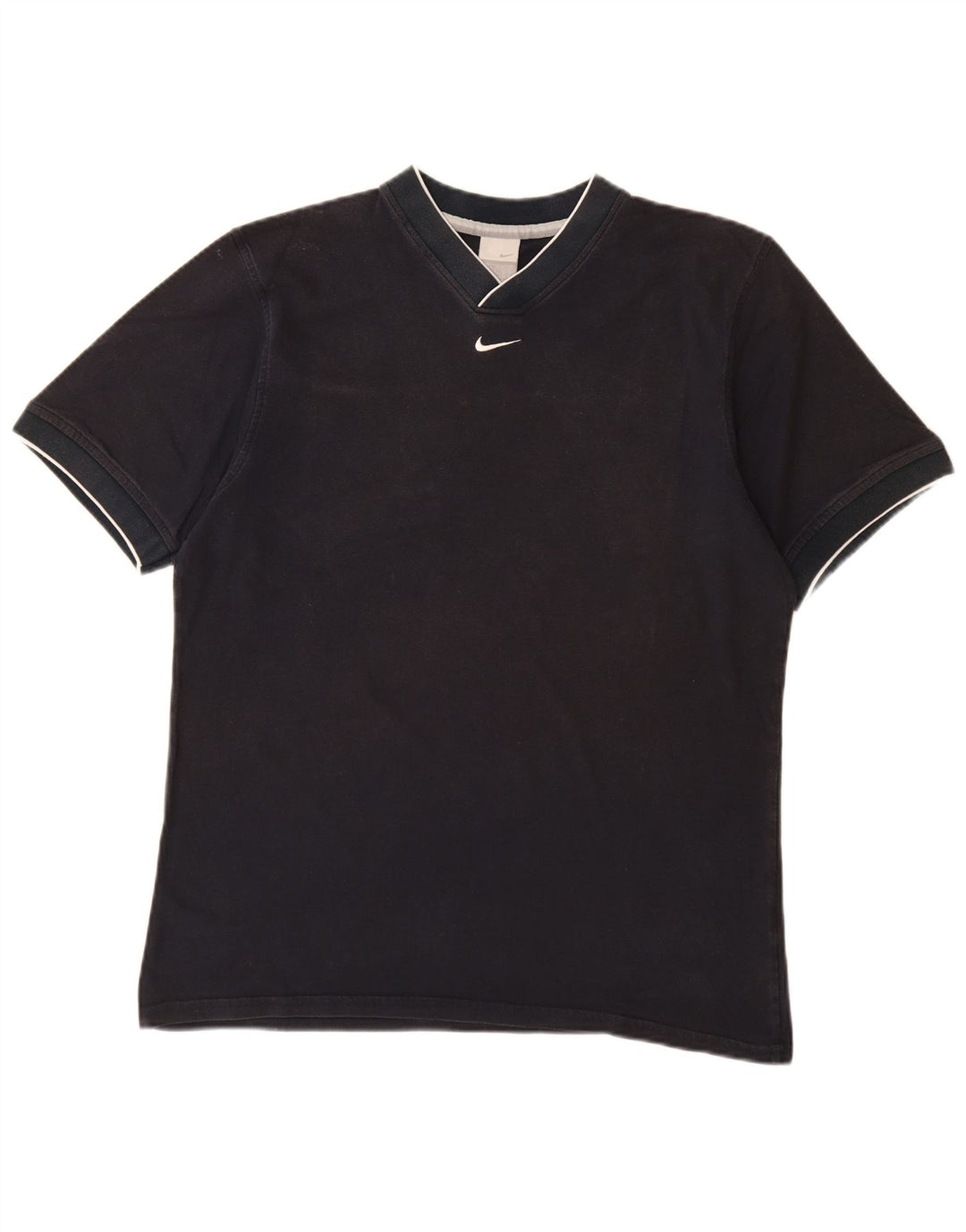 NIKE T-Shirt Homme Top UK 42/44 Large Bleu Marine Coton