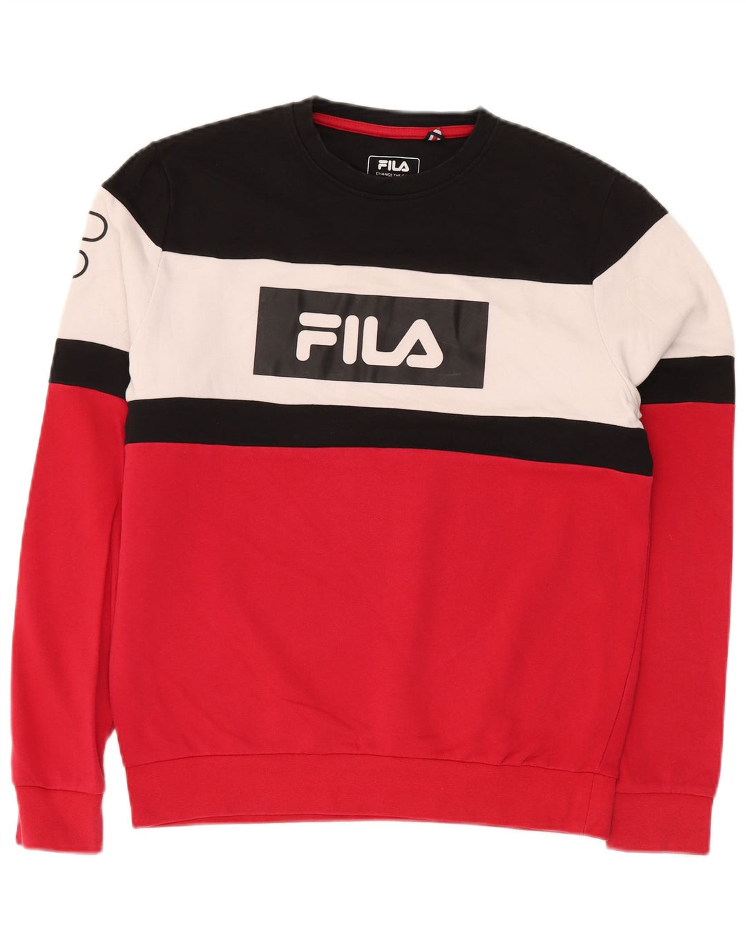 FILA Sweat-shirt graphique pour homme en coton multicolore colour block Taille S