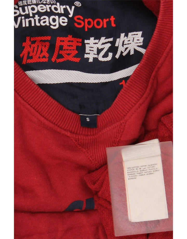 Superdry Homme Graphic Sweatshirt Jumper Petit Rouge Colourblock Cotton
