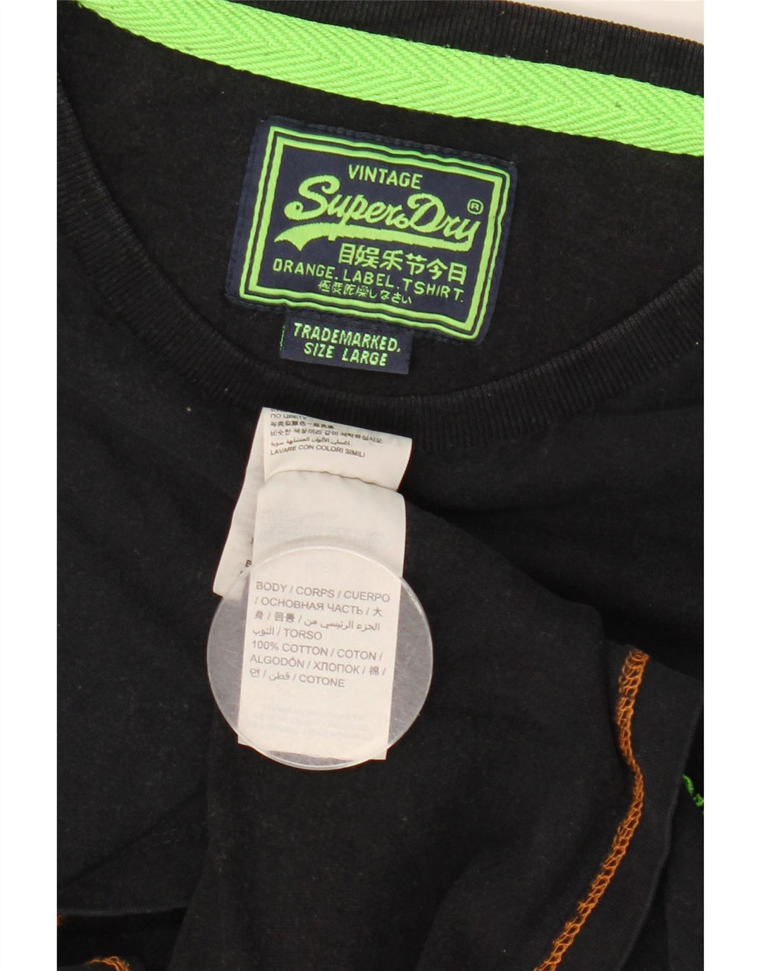 Superdry T-Shirt Homme Haut Large Noir Coton