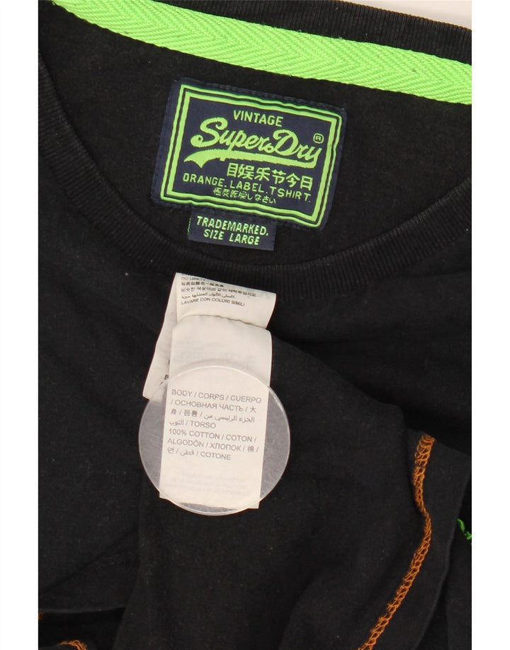 Superdry T-Shirt Homme Haut Large Noir Coton