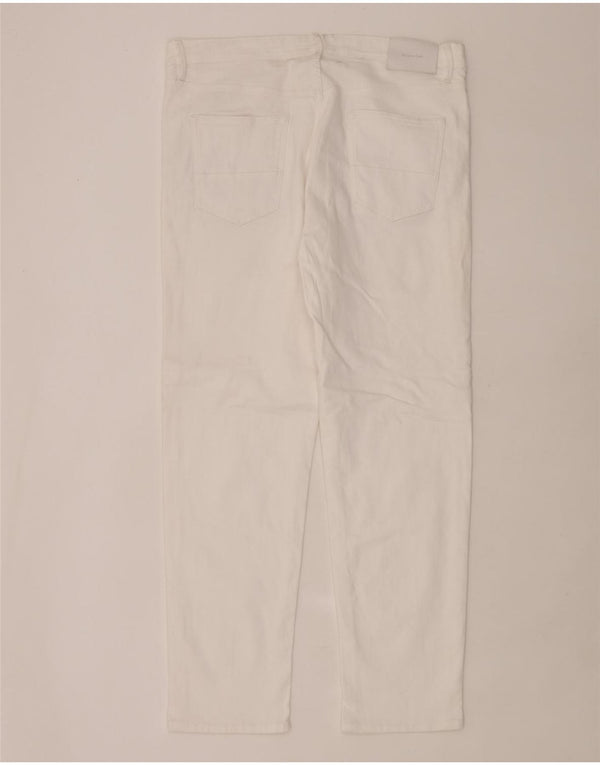 Massimo Dutti Mens Tapered Jeans EU 44 Large W34 L30 White Cotton