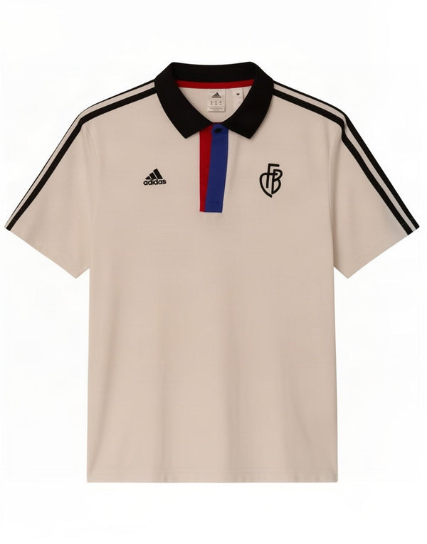 Adidas Polo Rugby Homme Blanc Moyen Coton Colorblock
