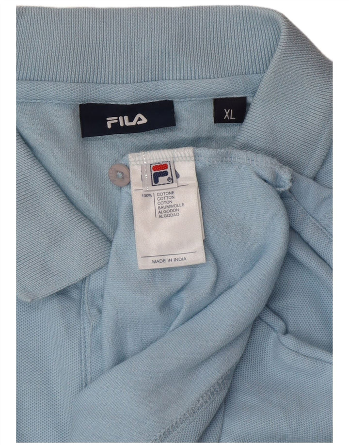 FILA Polo à manches longues homme XL bleu coton