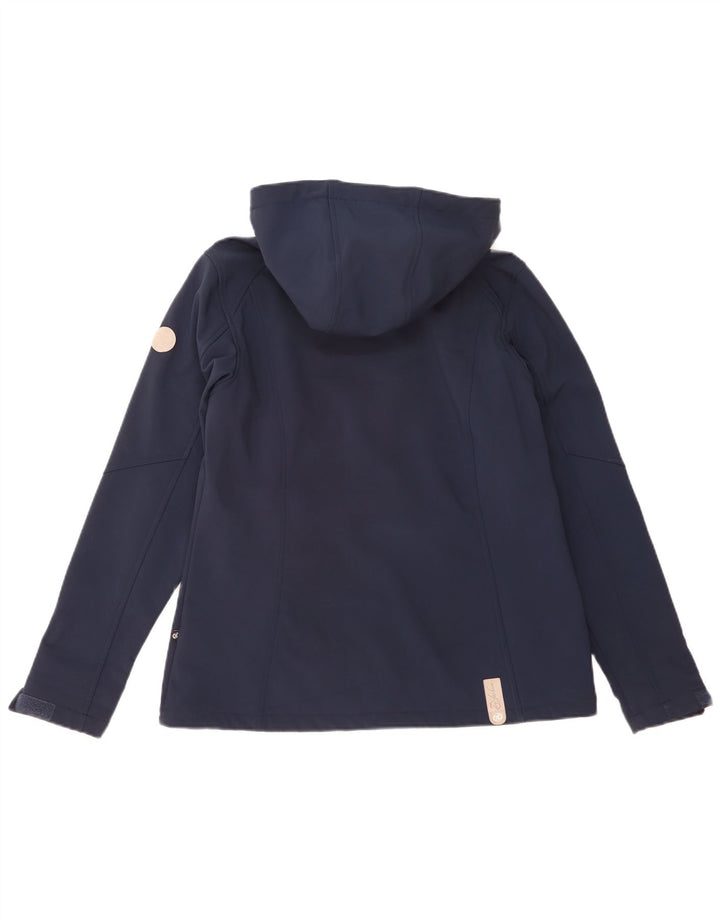 veste coupe-vent à capuche femme vintage EU 40 Polyester bleu marine moyen