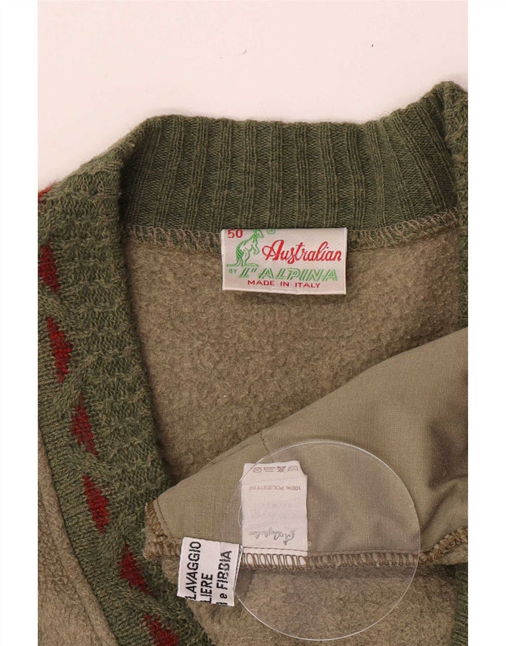 AUSTRALIAN L'ALPINA Veste Polaire Homme IT 50 Large Vert Polyester