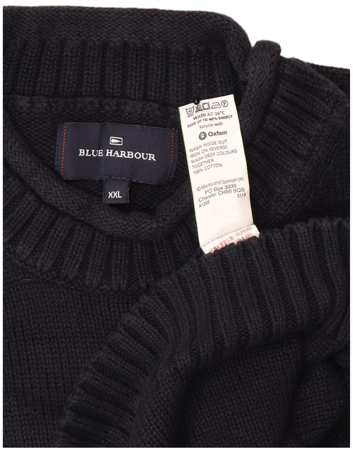 Marks & Spencer Pull à col roulé Blue Harbour pour homme 2XL Bleu marine