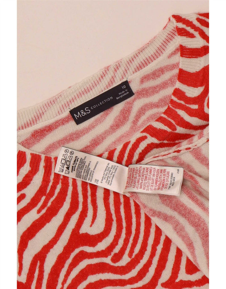 Marks & Spencer Pull à col rond pour femme UK 10 Petit Rouge