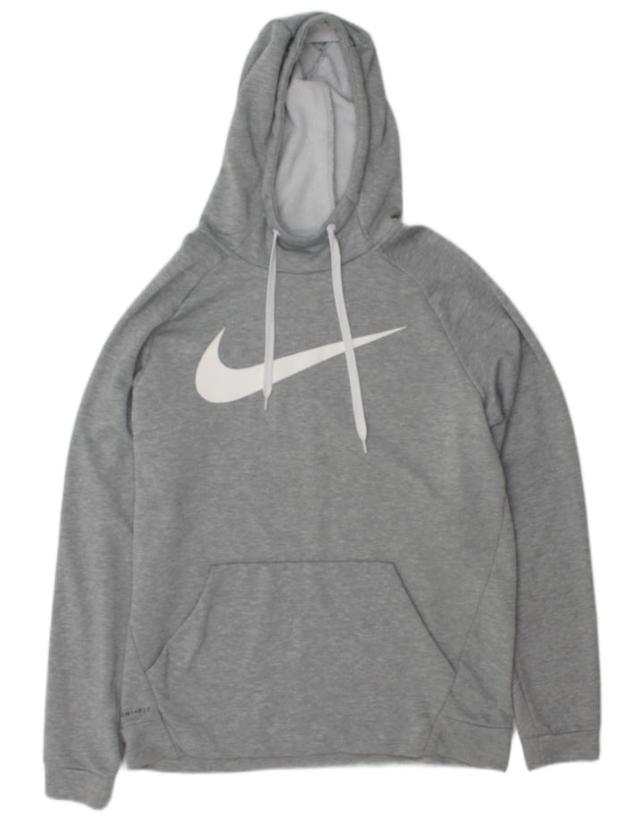 Nike Pull à capuche graphique Dri Fit pour homme en polyester moucheté gris Taille L