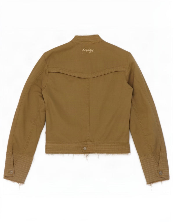 Replay Veste Bomber Femme UK 14 Large Kaki Coton