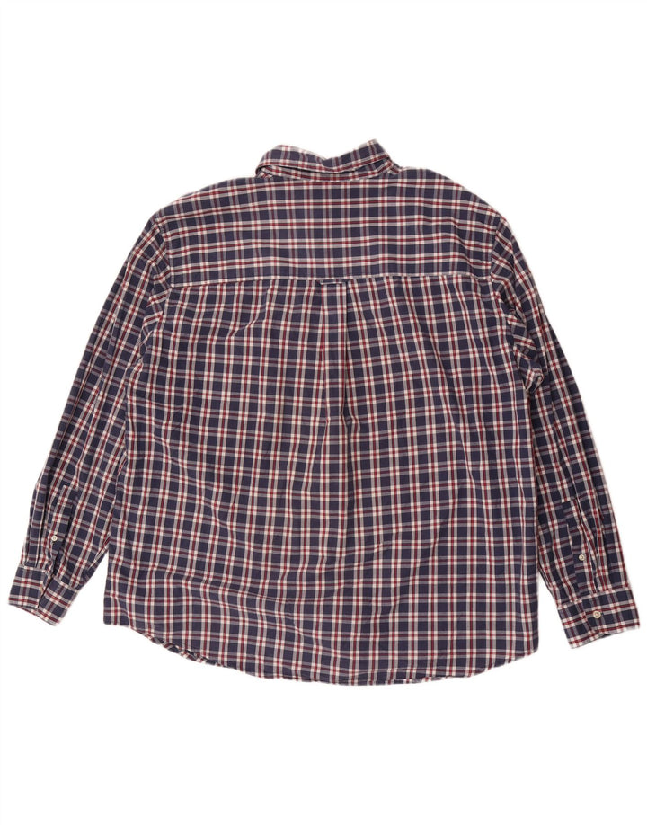 Chaps Chemise homme facile d'entretien 2XL en coton à carreaux bleu marine