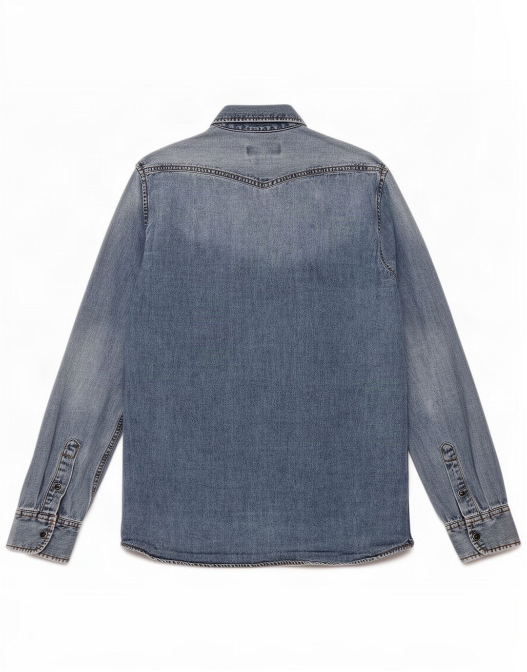 Mustang Chemise en Jean Coupe Slim Homme Bleu Moyen Coton