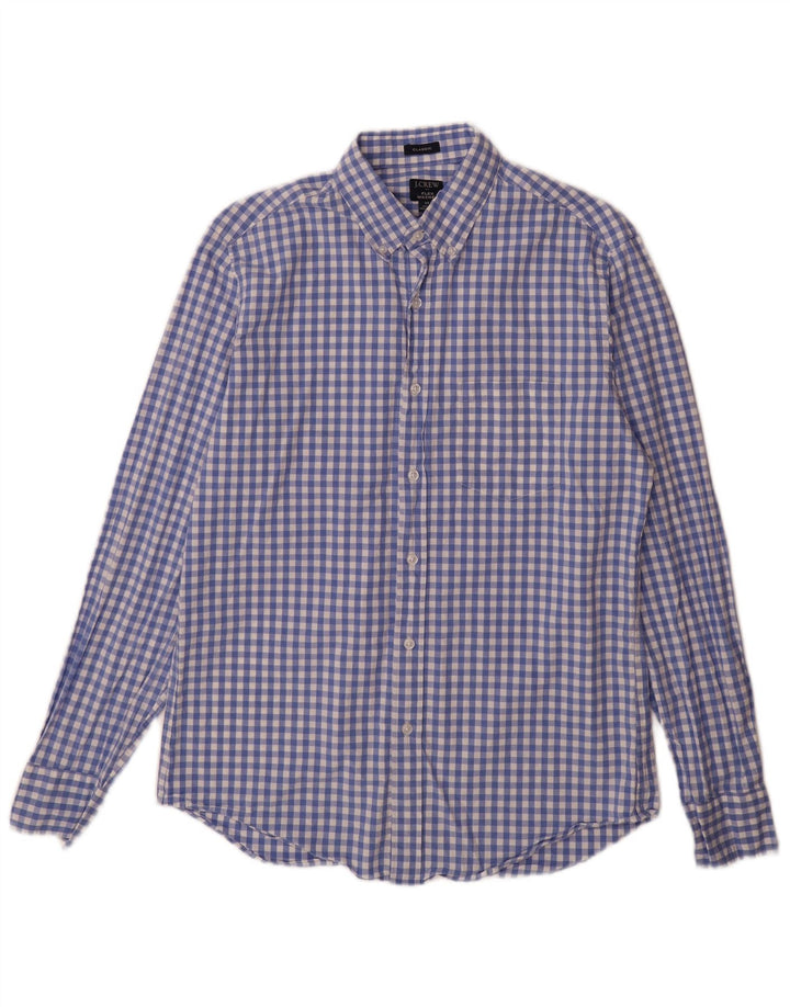 J. CREW Chemise classique pour homme en coton vichy bleu moyen