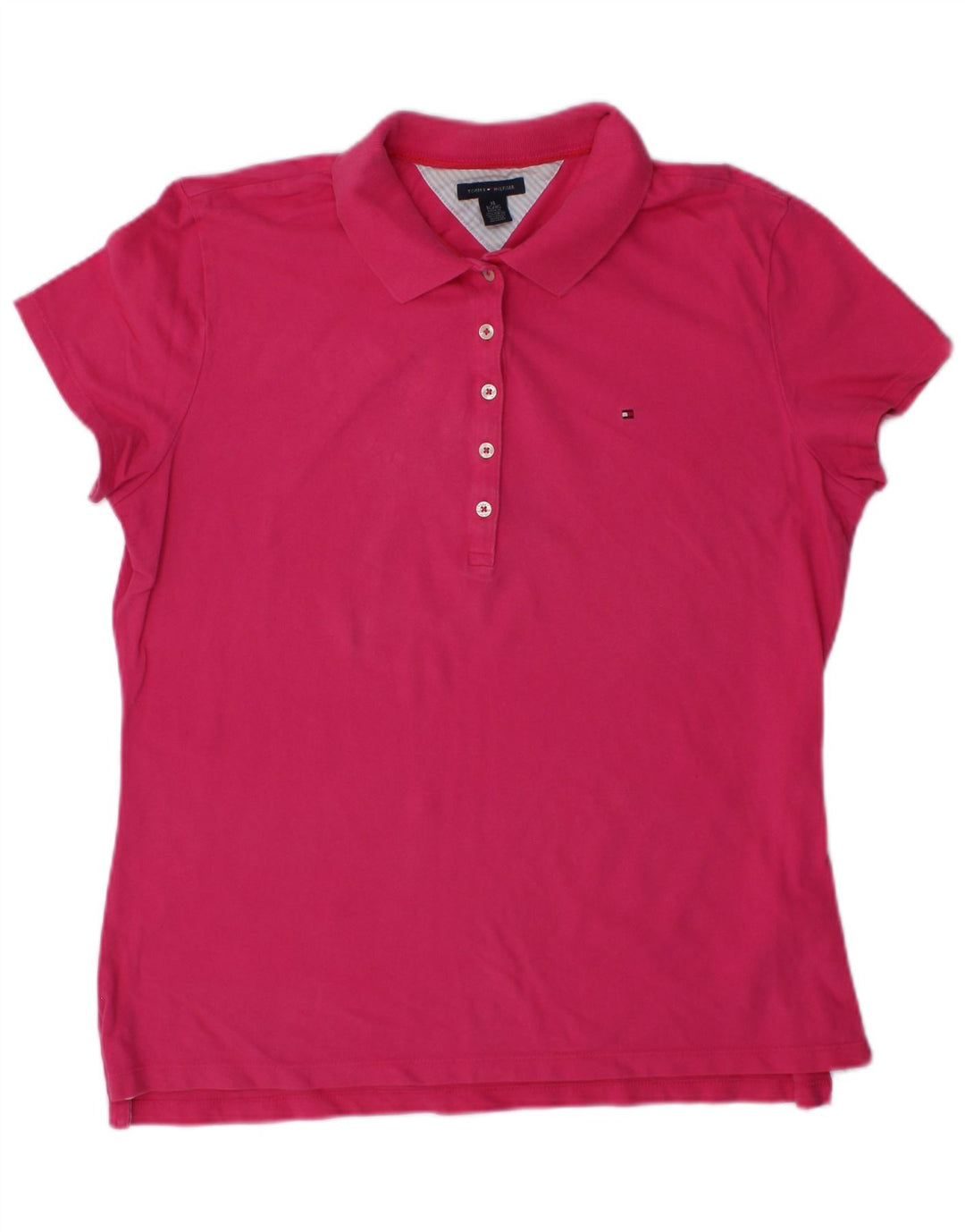TOMMY HILFIGER Polo Femme UK 18 XL Rose Coton