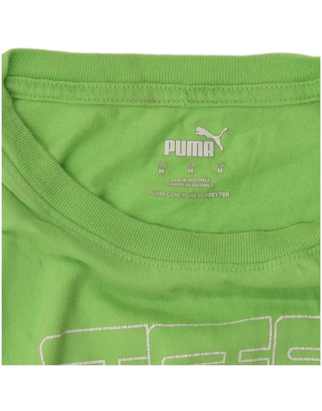 PUMA T-Shirt Graphique Femme UK 14 Vert Moyen
