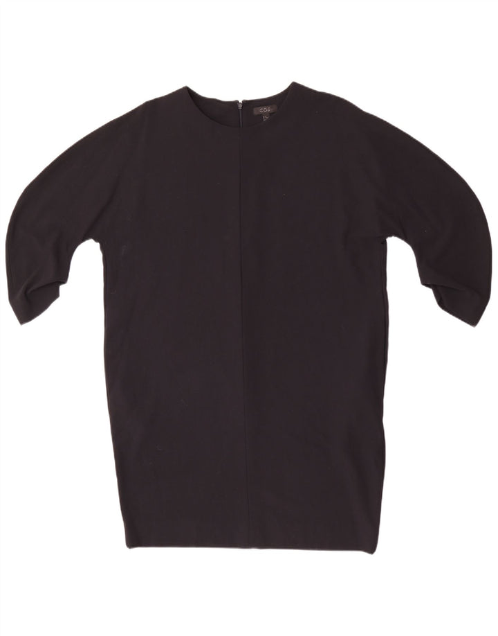 Cos Robe droite surdimensionnée à manches 3/4 pour femme EU 40 Viscose noire moyenne