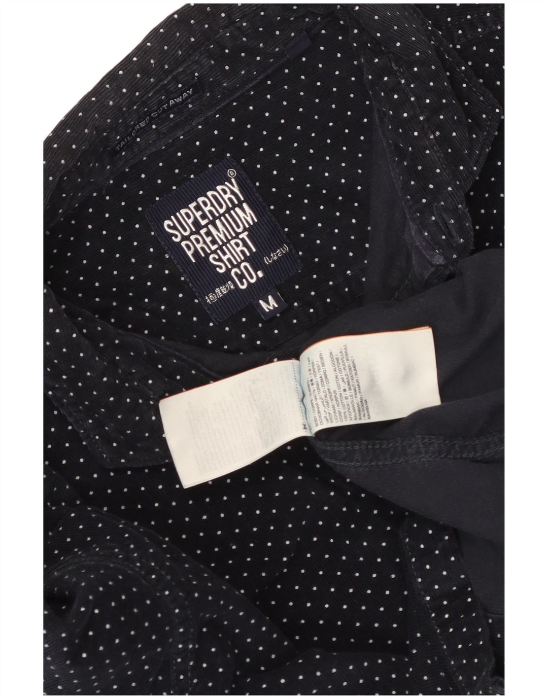 Superdry Chemise En Velours Côtelé Bleu Marine Moyen Coton À Pois