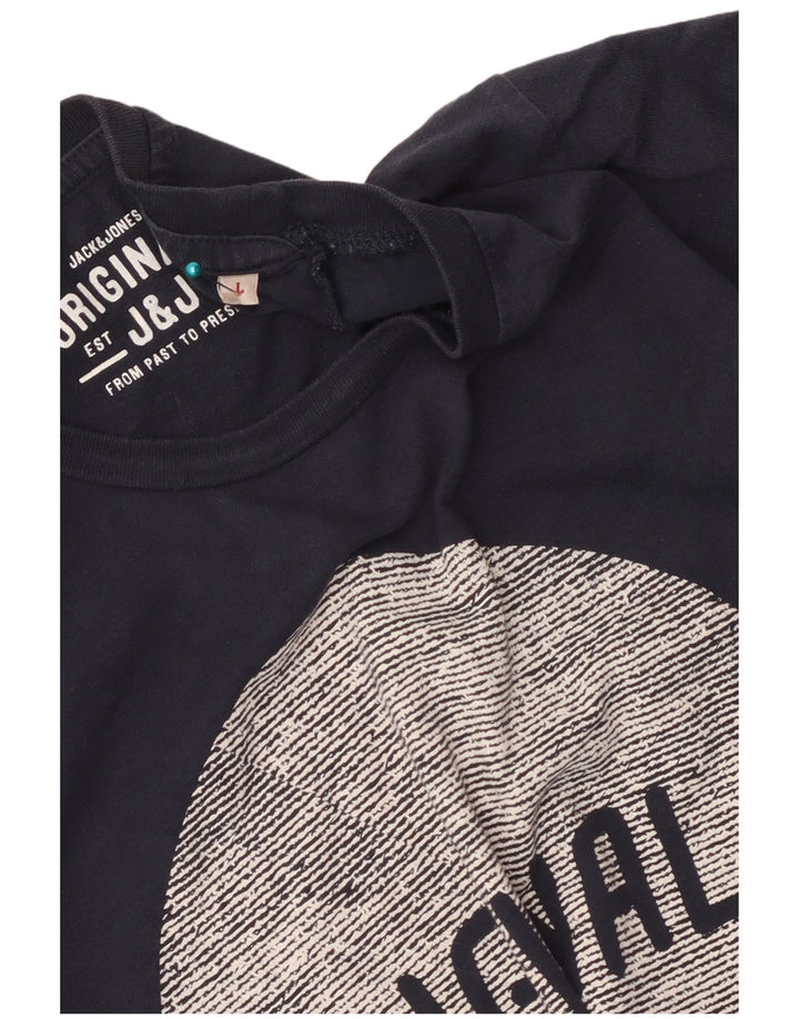 Jack & Jones T-Shirt Graphique Homme Bleu Marine Large