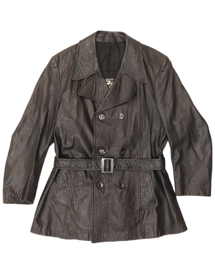 Carnaby Street Veste en cuir double boutonnage pour homme UK 38 Medium Noir