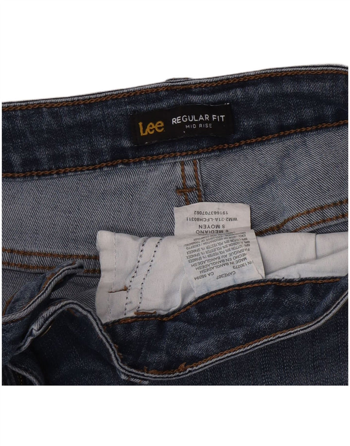 Lee Short en jean taille moyenne pour femme, coupe régulière, US 8, moyen W30, coton bleu