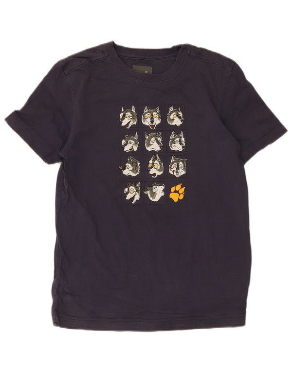 Jack Wolfskin T-Shirt Graphique Garçon 11-12 ans Bleu Marine Coton