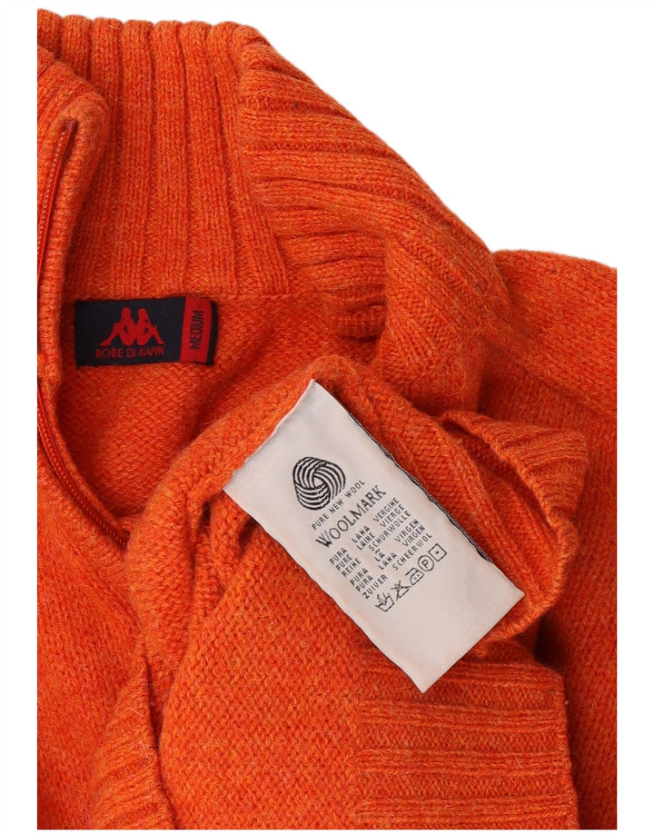 Kappa Pull Col Zippé Homme Orange Moyen Laine Vierge