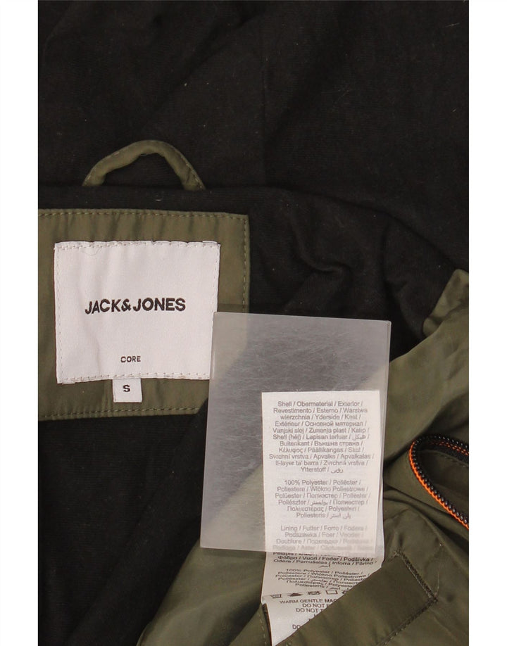 Jack & Jones Veste coupe-vent à capuche pour homme UK 36 Small Kaki Polyester