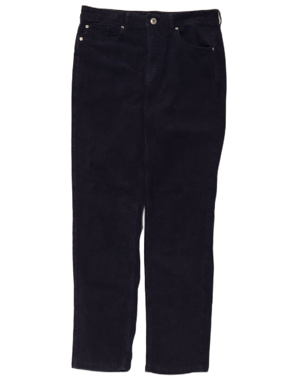 Marks & Spencer Pantalon en velours côtelé pour femme UK 14 Large W32 L28 Bleu marine