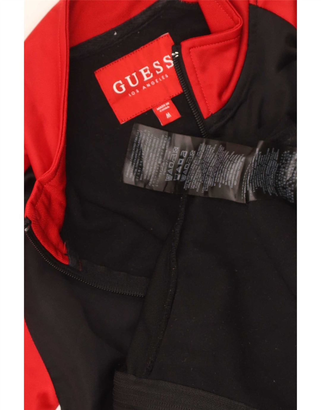 Guess Veste de Survêtement Graphique Homme Noir Moyen Polyester Colorblock
