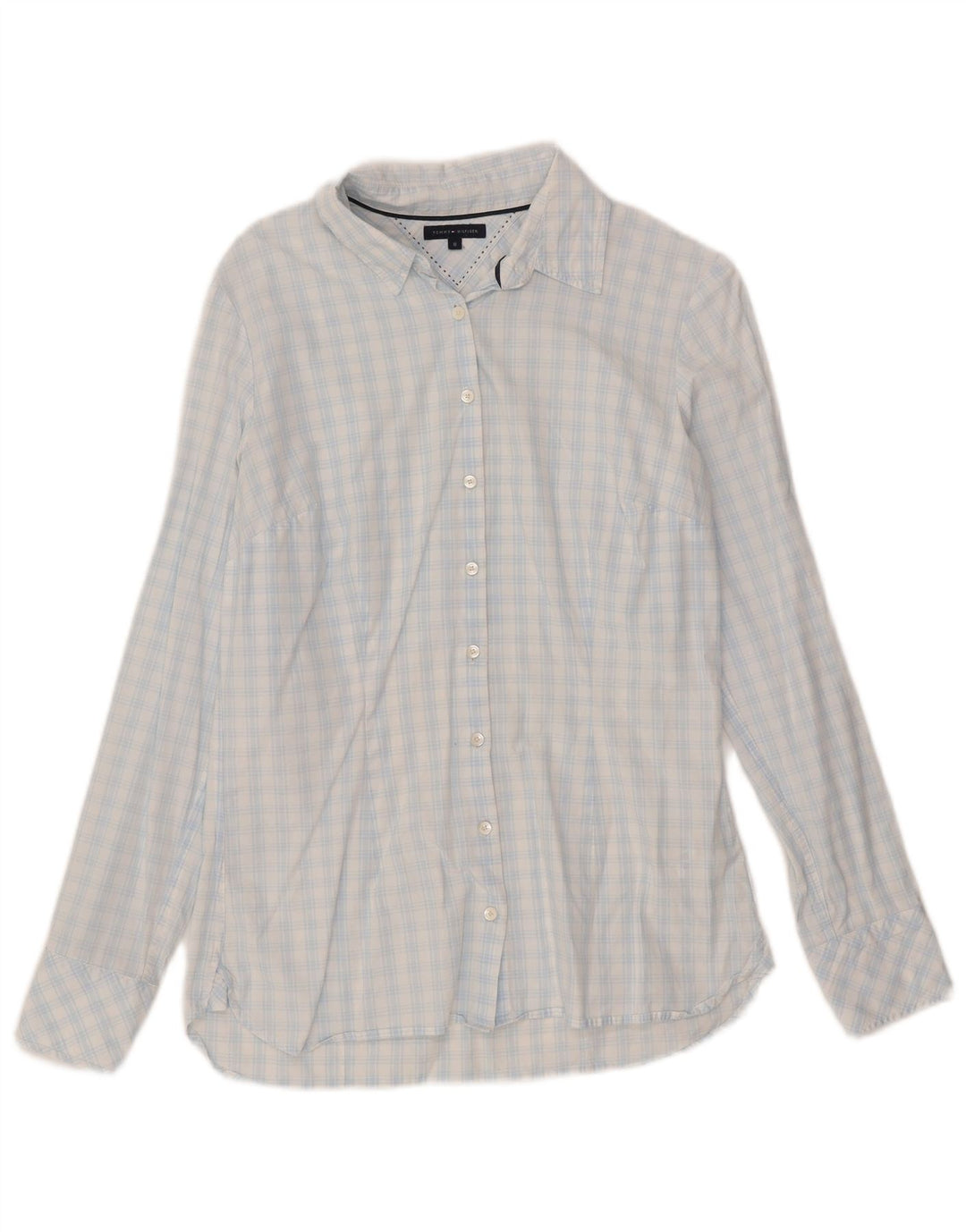 Tommy Hilfiger Chemise Femme US 8 Medium Blue Check Coton
