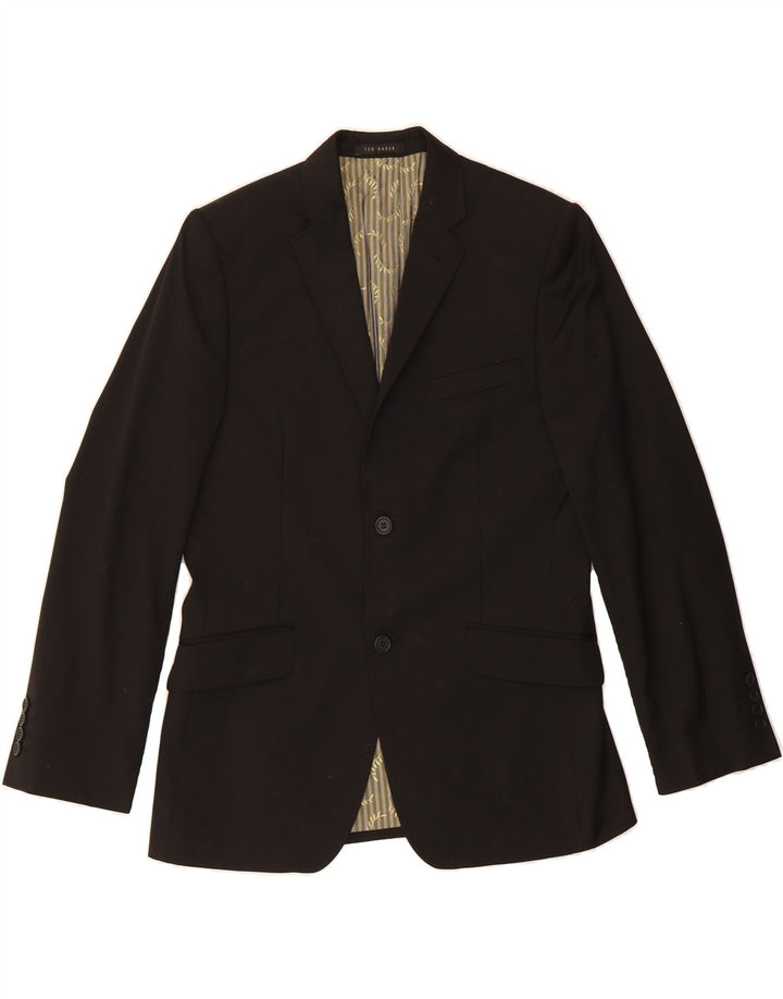 TED BAKER Mens 2 Button Blazer Jacket UK 38 Medium Black Wool Vintage Ted Baker and Second-Hand Ted Baker from Messina Hembry 